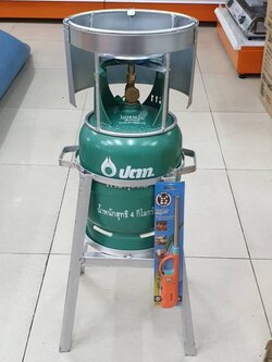 ถังแก๊สปิคนิค ของใหม่ มือ 1 ยี่ห้อ ปตท. จิ๋วแจ๋ว 4 กก. พร้อมหัวเตา โครงปิคนิค บังลม และฐานรองถังแก๊ส ฟรี ปืนจุดแก๊ส