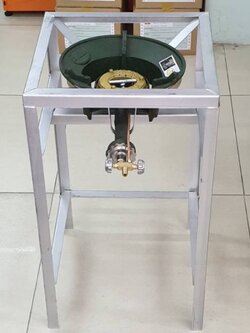 หัวเตาแม่ค้า หัวเร่ง KB5 พร้อมขาเหลี่ยมสูง ขนาด กว้าง 40 x ยาว 40 x สูง 68 ซม.