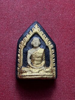 พระผงไตรภาคี พิมพ์รูปเหมือนท่านเจ้าคุณนรฯ ลงรักปิดทอง วัดเทพศิรินทราวาส กรุงเทพ (SKU-13160)