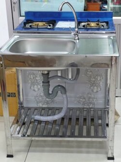 Dyna Home ฟรีก๊อกน้ำ ซิ้งค์ล้างจาน รุ่น DH-7545-T อ่างล้างจาน ขนาด 75x45x75 ซม. สแตนเลสทั้งตัว