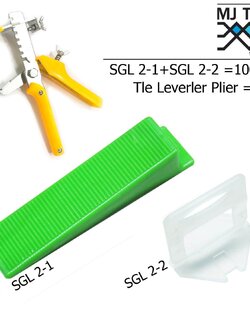 MJ-Tech ชุดตัวปรับระดับกระเบื้อง คีมปรับระดับ พร้อม SGL 2-1 + SGL 2-2 ลิ่ม และ พลาสติก จำนวน 1 ชุด