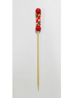 WCP40 ไม้จิ้มค็อกเทลหรือไม้บาร์บีคิวสีแดงแบบถัก 10ซม.