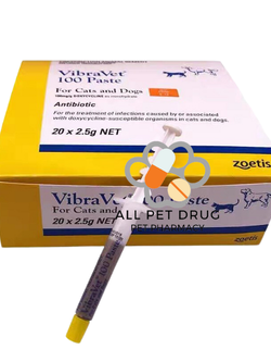 Vibravet (1 หลอด)ยาก้างปลา ใช้รักษาพยาธิในเม็ดเลือดและโรคติดเชื้อแบคทีเรีย