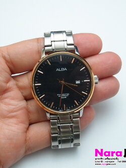 นาฬิกาหลุดจำนำ นาฬิกา ALBA รุ่น VJ42-X202 หน้าปัดสีดำ หน้าปัด 42 มม. ตัวเรือน Stainless steel