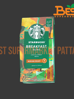 สตาร์บัคส์ เบรคฟาสต์ มีเดียม โรสต์ เมล็ดกาแฟแท้ 200 กรัม.Starbucks.Breakfast Blend 200 g. Medium Roast.