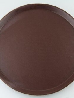 NSTN-16 ถาดเสิร์ฟกันลื่นแบบกลม สีน้ำตาล