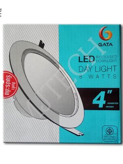 GATA โคมไฟ RECESSED DOWNLIGHT LED 4 นิ้ว ขอบขาว 8W (แบบกลม) Daylight(แสงสีขาว)