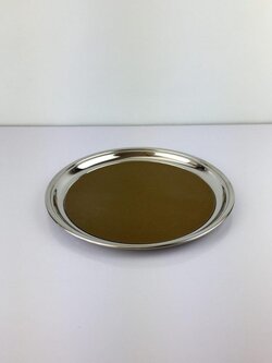 STRAY-3 ถาดเสริฟสเตนเลสพร้อมแผ่นกันลื่น 14 นิ้ว (แผ่นกันลื่นถอดออกได้)