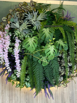 สวนแนวตั้งเทียม Green Wall ผนังต้นไม้เทียม Plant wall สวนแขวนเพดานต้นไม้ปลอม