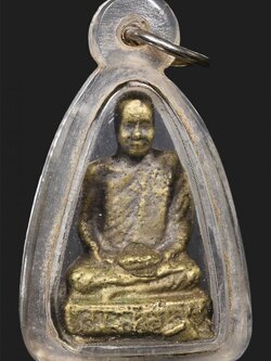 รูปหล่อโบราณ หลวงพ่ออินทร์ วัดเกาะหงษ์ จ.นครสวรรค์ ตอกโค๊ต (SKU-09218)