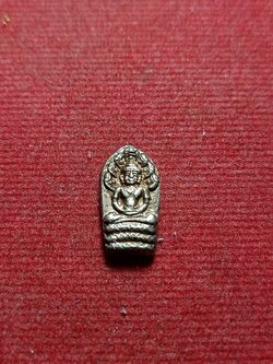 เหรียญปรกใบมะขาม หลวงปู่มัง เนื้อเงิน วัดเทพกุญชรวราราม จ.ลพบุรี (SKU-11637)