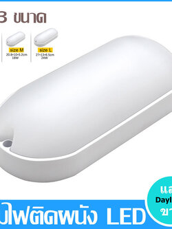 โคมไฟติดผนัง โคมติดผนัง ไฟผนัง ภายนอก LED ทรงโมเดิร์น ทรงรี ขนาด 9W