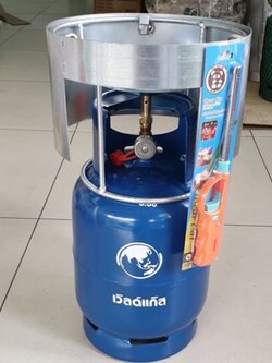 ถังแก๊สปิคนิค 4 กก. ของใหม่มือ 1 พร้อมหัวเตา และ บังลม ยี่ห้อ เวิลด์แก๊ส ฟรี ปืนจุดแก๊ส
