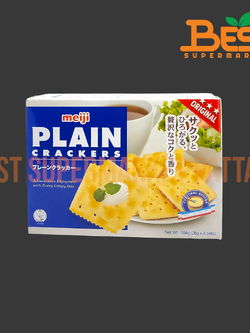 เมจิ ขนมปังกรอบ แคร็กเกอร์ เพลน 104 กรัม.Meiji Plain Crackers 104 g.