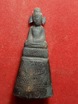 พระพุทธรูป สมัยอยุธยา เนื้อว่าน บุเงิน พิมพ์มารวิชัย จ.อยุธยา (SKU-12654)