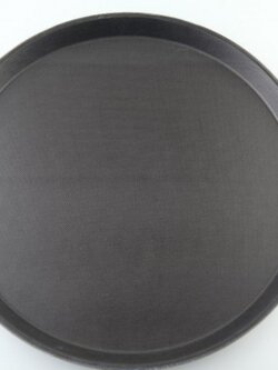 NSTNB-14 ถาดเสิร์ฟกันลื่นแบบกลม สีดำ