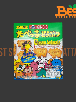 กินบิส บิสกิต รสสาหร่าย 50 กรัม.Dream Animals Seaweed Flavored Biscuits Ginbis Brand 50 g.