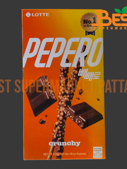 ล็อตเต้ บิสกิตแท่งเคลือบรสช็อกโกแลตและข้าวพอง 39กรัม. x 8แพ็ค.Lotte Brand.Choco Filled Pepero 39g. x 8packs