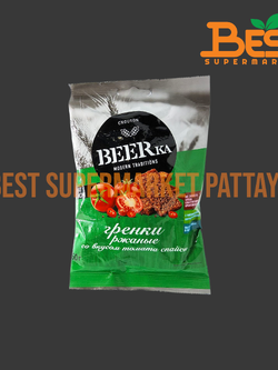 มาร์ติน ขนมปังกรอบ เบียร์ก้า รสมะเขือเทศเผ็ด 60 กรัม.Martin Beer Ka Croutons with Spicy Tomato 60g.