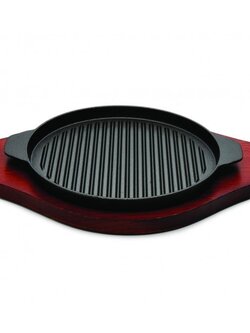 HP-5 จานร้อนแบบร่อง พร้อมถาดไม้ ขนาด 24 ซม.