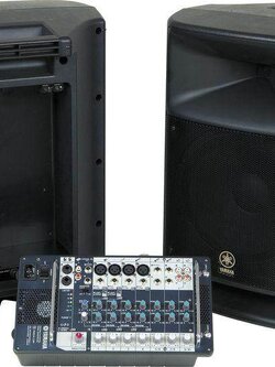 Yamaha ดเครื่องเสียง Portable PA System พร้อม Powered Mixer 250 W รุ่น STAGEPAS 500