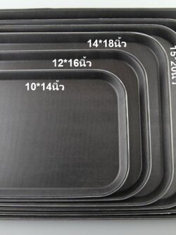 NSTENB-1622 ถาดเสิร์ฟกันลื่นแบบเหลี่ยม สีดำ