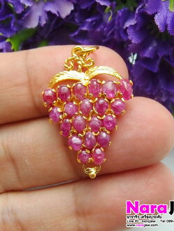 จี้ทับทิมแท้ จี้พวงองุ่น งานเก่า สวยคลาสิค