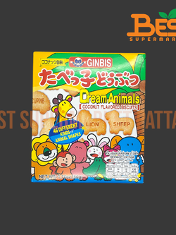 กินบิส บิสกิต รสมะพร้าว 50 กรัม.Dream Animals Coconut Flavored Biscuits Ginbis Brand 50 g.