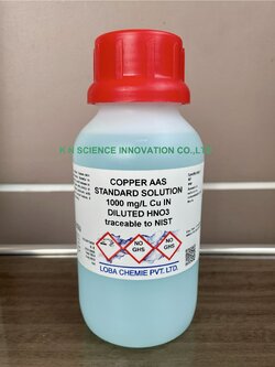 Copper (in diluted HNO3), AAS standard, 1000 mg/l, NIST Traceable, 500 ml , Loba A160N00500