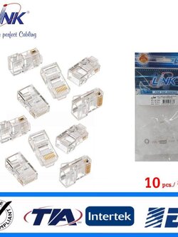 LINK US-1001 CAT 5E RJ45 หัวแลนตัวผู้ ร่น US-1001 (1 แพ็ค 10 หัว)