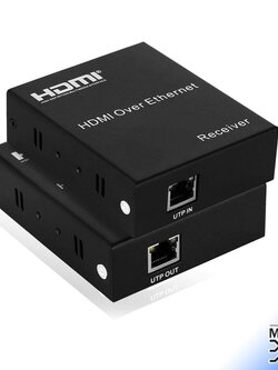 1080P HDMI Extender 120m ผ่านสายเคเบิล TCP / IP Cat5e / 6 Ethernet อินฟราเรด Transmitter / Receiver IR พร้อมกล่อง