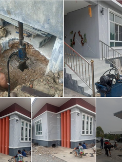 หน้างานที่อำเภอพระพุทธบาทจังหวัดสระบุรี ตอนนี้ ช่างกำลังเริ่มกดเข็ม