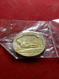 เหรียญพระนอน ซองเดิม วัดโพธิ์ หลังภปร. ในหลวงครบ 5 รอบ ปี 2530 (SKU-05283)