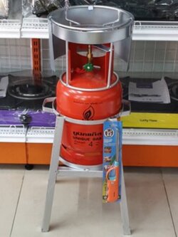 ถังแก๊สปิคนิค 4 กก.ไม่รวมน้ำแก๊ส ของใหม่มือ 1 พร้อมหัวเตา บังลม และฐานรองถังแก๊ส ยี่ห้อ ยูนิคแก๊ส ฟรี ปืนจุดแก๊ส 1 อัน