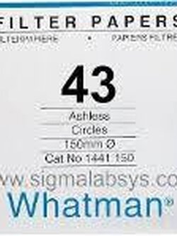 Quantitative Filter Papers,Grade 43 Circles,กระดาษกรอง เบอร์ 43, ยี่ห้อ Whatman™ (**เช็คสต๊อกสินค้าก่อนสั่งซื้อ**) 1443