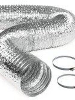 Citylights ท่อลมระบายอากาศ ขนาด 6 นิ้ว (150mm) ชนิดอลูมิเนียมฟอยล์ ยืดหยุ่น (ยาว 10 ม.) พร้อม เข็มขัดรัดท่อ 2 อัน