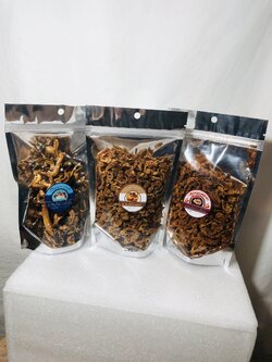 เห็ดทอดกรอบ เห็ดแปรรูป เห็ดนางฟ้าอบกรอบ เห็ดอบกรอบ เห็ดปรุงรส เห็อทอดรสหม่าล่า เห็ดสวรรค์ ฟาร์มเห็ดบ้านหัวน้ำ