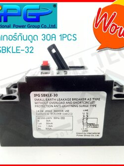 IPG เบรกเกอร์กันดูด กันรั่ว 30A 15mA 1PCS AC220V-240V รุ่น SBKLE-32