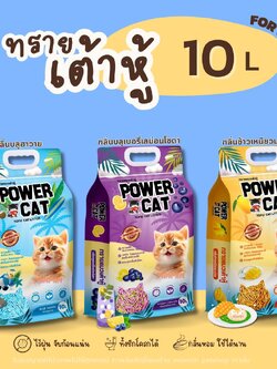 [10 ลิตร] POWER CAT ทรายแมวเต้าหู้พาวเวอร์แคท จับก้อนแน่น ไร้ฝุ่น ควบคุมกลิ่นดีเยี่ยม ขนาด 10L