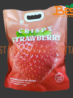 กรีนเดย์ สตรอเบอร์รี่ อบกรอบ 15กรัม x 12ซอง.Greenday Crispy Strawberry 15g. x 12bags.