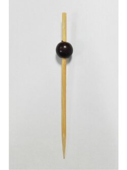 WCP80 ไม้จิ้มค็อกเทลหรือไม้บาร์บีคิวสีดำแบบกลม