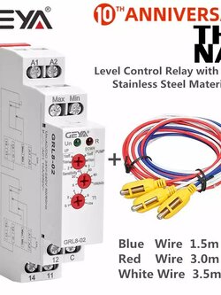 รีเลย์ควบคุมระดับน้ำ GEYA GRL8-02 สั่งเติมน้ำ ถ่ายน้ำ ป้องกันน้ำแห้ง วัดระดับด้วยก้านอิเล็กโทรดสร้างเองได้