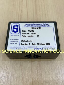 Rectangular cuvette, Quartz, 10 mm pathlength, 3.5 ml with lid ,ยี่ห้อ Starna Scientific/UK (2 pcs/pack) STA-2/1Q/10