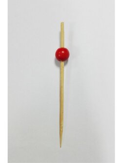 WCP60 ไม้จิ้มค็อกเทลหรือไม้บาร์บีคิวสีแดงแบบกลม 10ซม.