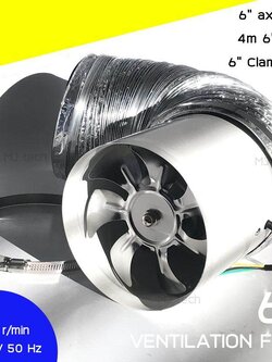 citylights พัดลมดูดอากาศ 6 สีขาว AXIS ( แบบท่อ ) รุ่น YNF150 พร้อมท่อ 6 ยาว 4m + แคล้ม 6“ X2