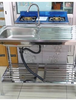 💎 Daimon ตราเพชร ซิงค์ล้างจาน พร้อมก๊อกน้ำ อ่างสแตนเลสทั้งตัว ขนาด 100x50x77 ซม.