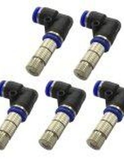 ข้อต่อลมงอฉาก 90 GPE90 (6mm) พร้อมหัวพ่นหมอก 1510 แบบมีไส้กรอง 5ชุด