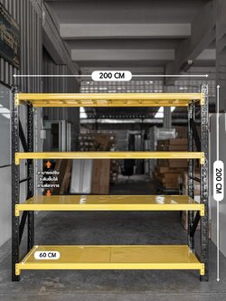 ชั้นวางสินค้า 200x60x200m สีเหลืองดำ