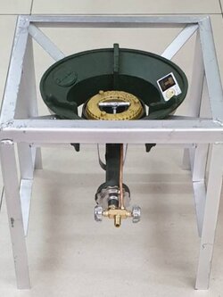 หัวเตาแม่ค้า หัวเร่ง KB5 พร้อมขาเหลี่ยมกลาง ขนาด 40x40x40 ซม.