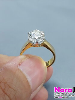 แหวนเพชร เม็ดเดี่ยว 2 กะรัต เพชรแท้เบลเยี่ยมคัต น้ำ 93 VS